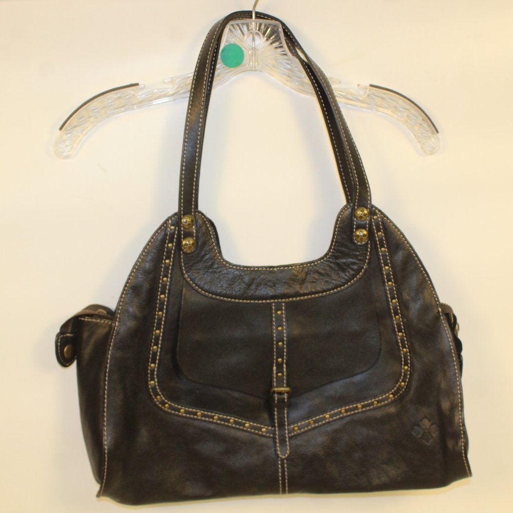 Patricia Nash Black Leather Shoulder Bag